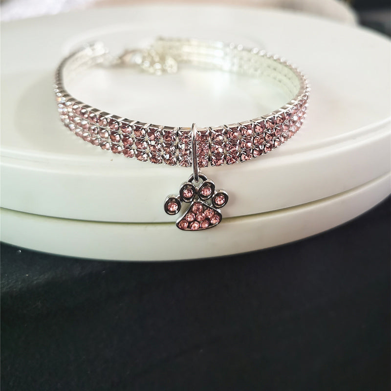 Pet Collar With Diamonds, Mixed-color Cat And Dog Supplies, Cat Claws, Elastic Cat And Dog Necklace Jewelry