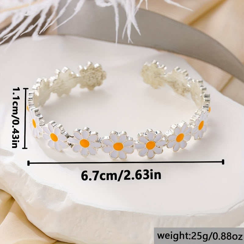 Kreatives Armband mit weißem Blütendesign aus Tropföl