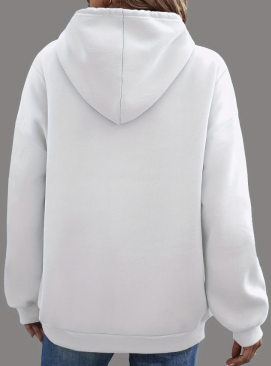 Letter Print Kangaroo Pocket Hoodie