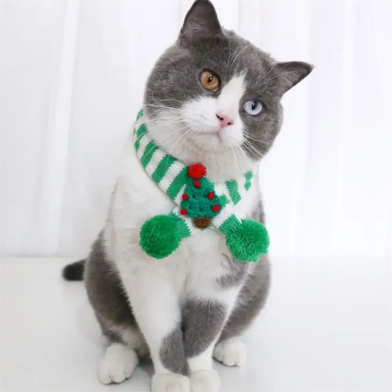 Verstellbare Accessoires Kleiner Welpe Winter Warmer Hund Katze Weihnachten Gestrickter Schal Halsband Kätzchen Schals Haustierkleidung Für Chihuahua