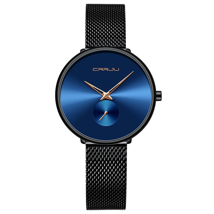 Damenarmbanduhr aus Edelstahl mit schlichtem Mesh-Armband