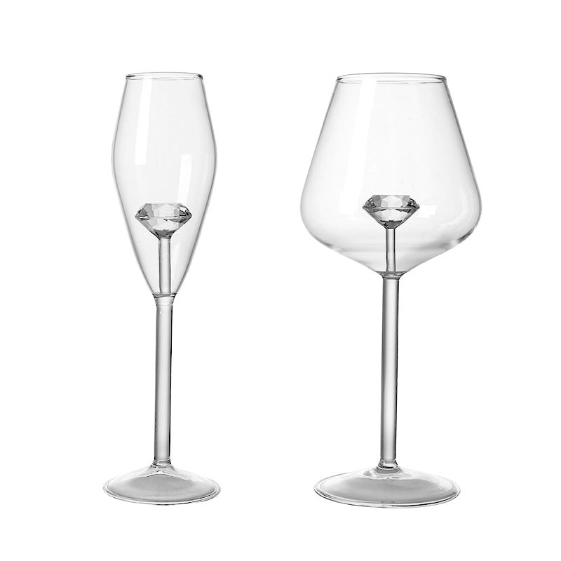 Creative Borosilicate Glass Diamonds Red Wine Glass Champagne Goblet