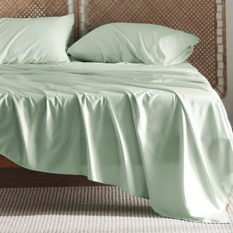 Bettwäsche-Set aus Bambusfaser, bestehend aus Spannbettlaken und Kissenbezügen, vierteilig
