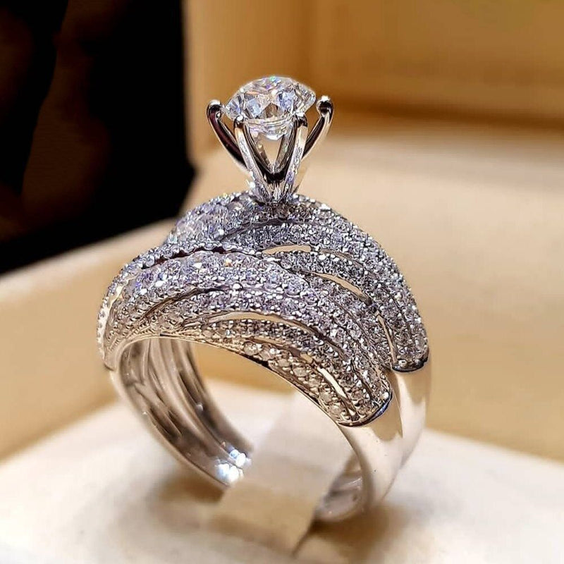 Anel de noivado de diamante