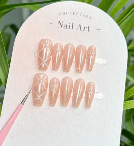 French Cherry Manicure Handmade Detachable Wear Nail