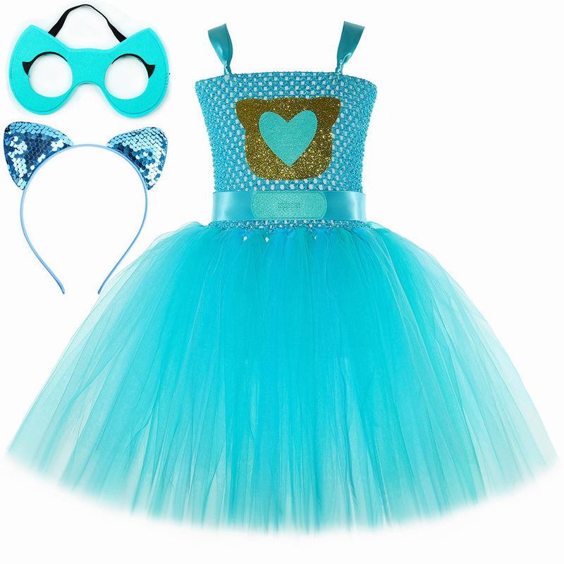 Super Cat Dress Children Cartoon Tulle Skirt Performance Wear