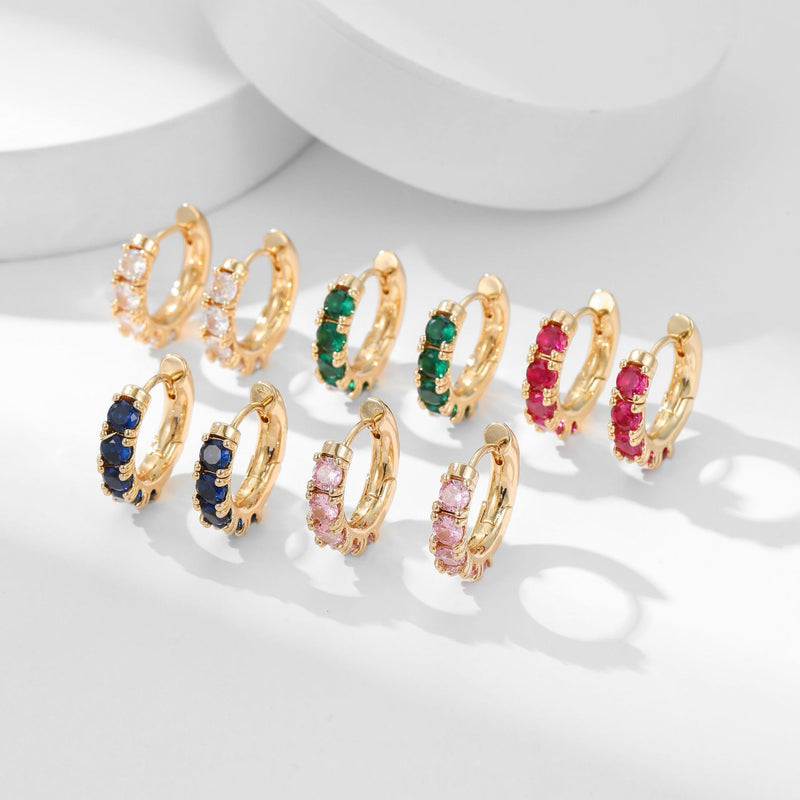 Copper Micro Inlaid Zircon Thickened Color Retention Ear Clip