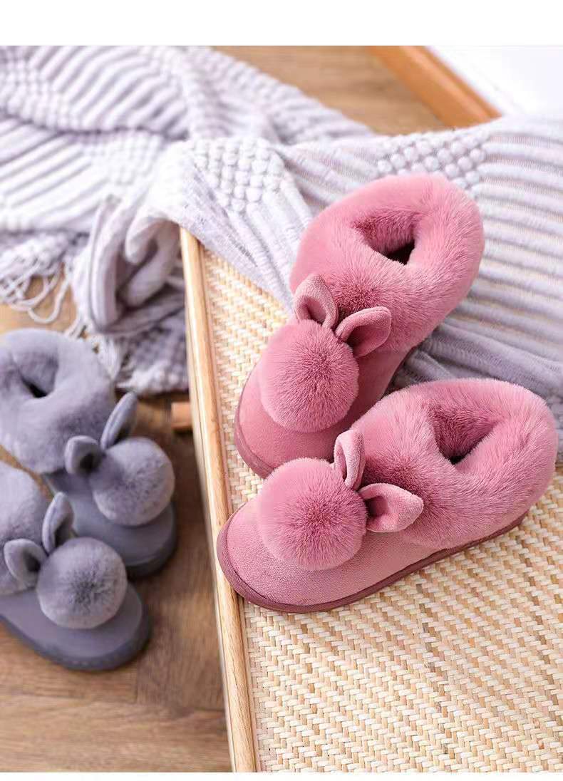 Cute Cotton Slippers With Wrapped Heels