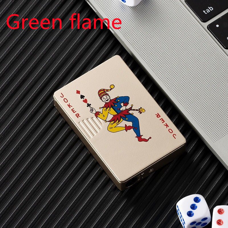 Isqueiro Insuflável Eletrónico À Prova de Vento com Design Criativo de Cartas de Jogar