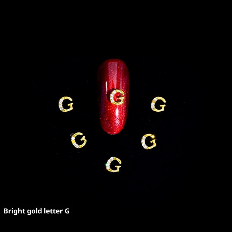 26 Letter Alloy Nail Ornament Nail Crystal