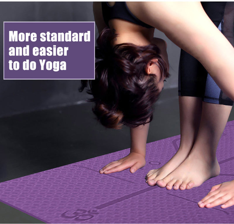 Rutschfeste TPE-Yogamatte mit Ausrichtungslinien für Anfänger