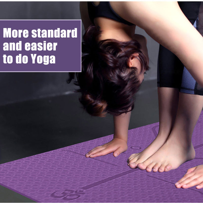 Rutschfeste TPE-Yogamatte mit Ausrichtungslinien für Anfänger