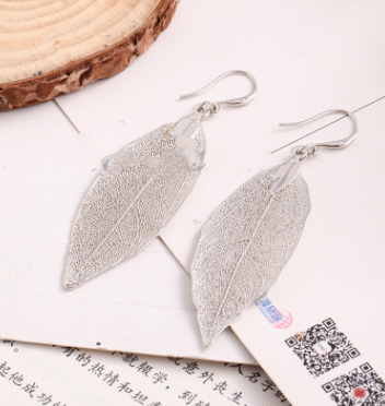 European and American jewelry new trend temperament long leaves earrings female earrings jewelry