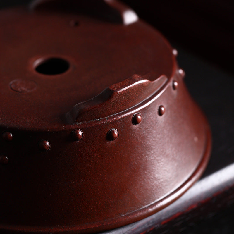 Purple Sand Flower Pot Round Drum Ding Drum Point Round Bowl Basin Raw Ore Mud Material Bonsai Basin
