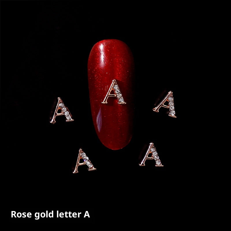 26 Letter Alloy Nail Ornament Nail Crystal