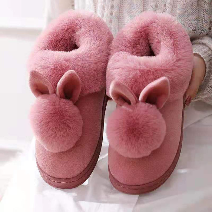 Cute Cotton Slippers With Wrapped Heels