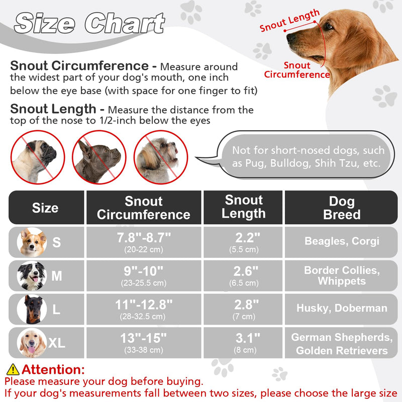 Dog Muzzle, Soft Air Mesh Muzzles For Large Sized Dogs, Breathable Dog Mussels For Scavenging Biting Licking & Barking, Adjustable Mouth Guard With Front Opening, Allows Panting And Drinking