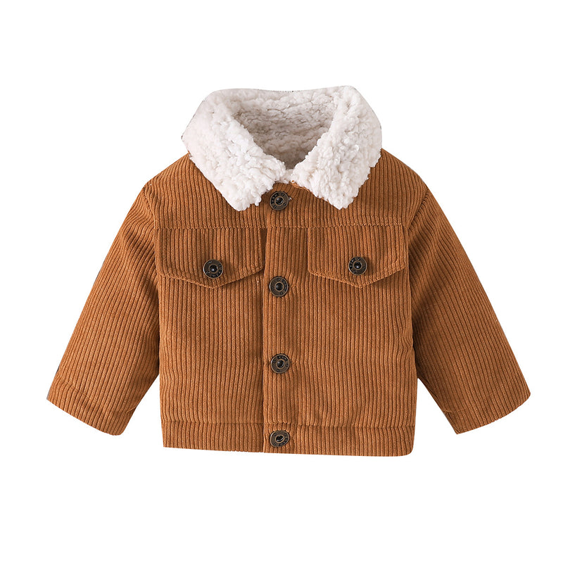 Little Bear Back Printing Pattern Children Fashionable Warm Jacket