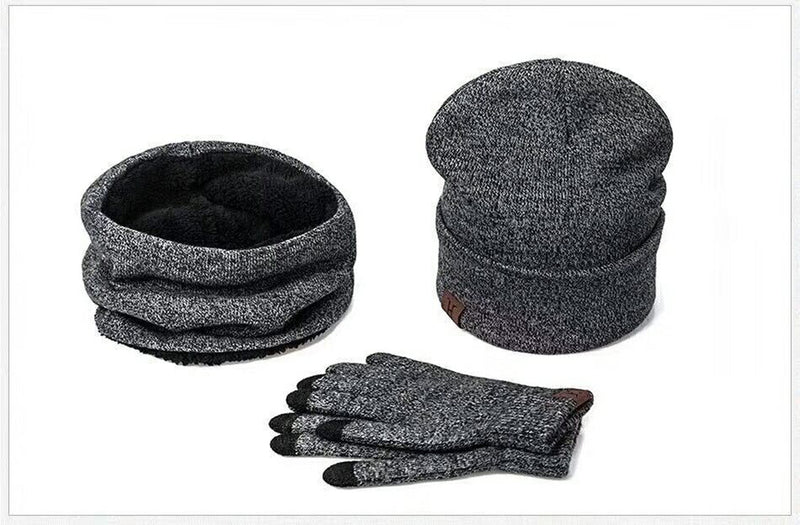 Dreiteilige Mütze plus Samtwärme