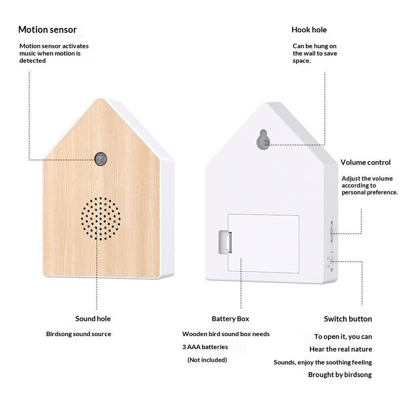 Creative Birdhouse Music Box Motion-Activated Bird Song Audio Player
