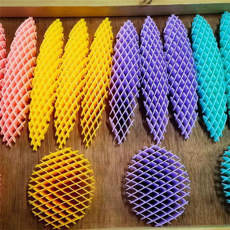 Brinquedo Sensorial de Mola de Plástico em Forma de Minhoca Colorida e Flexível para Alívio de Stress