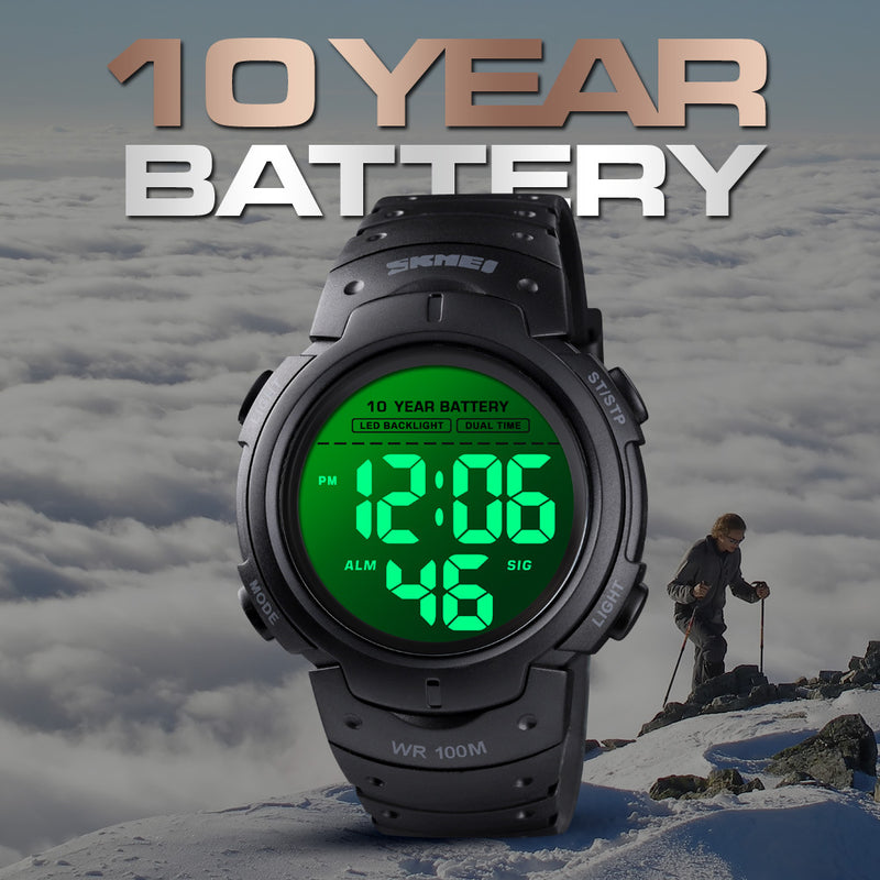 Men's Waterproof Outdoor Sports Multifunctional Luminous Led Electronic Watch