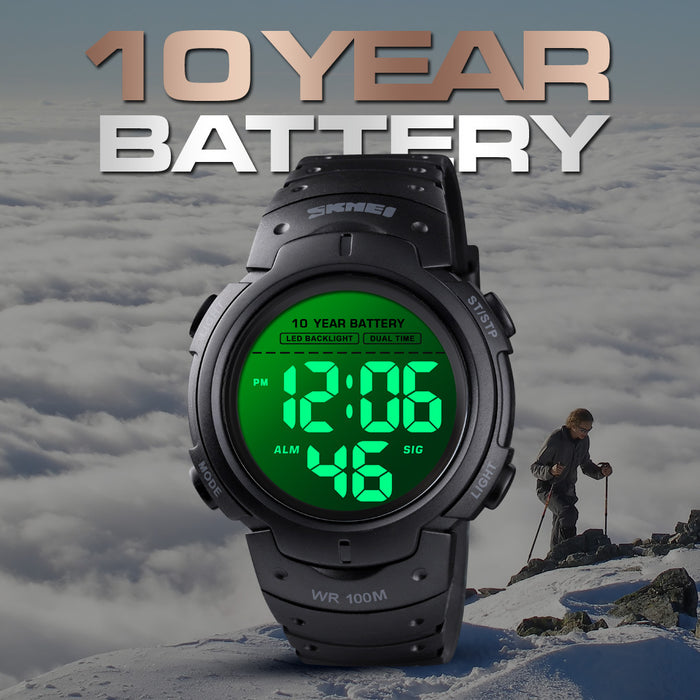 Men's Waterproof Outdoor Sports Multifunctional Luminous Led Electronic Watch