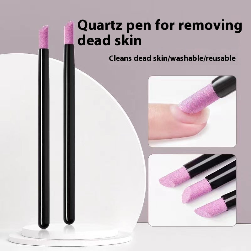5 Stk. Nagelhautschieber aus Quarzstein für die Maniküre, Peeling-Stift, Polierfeile