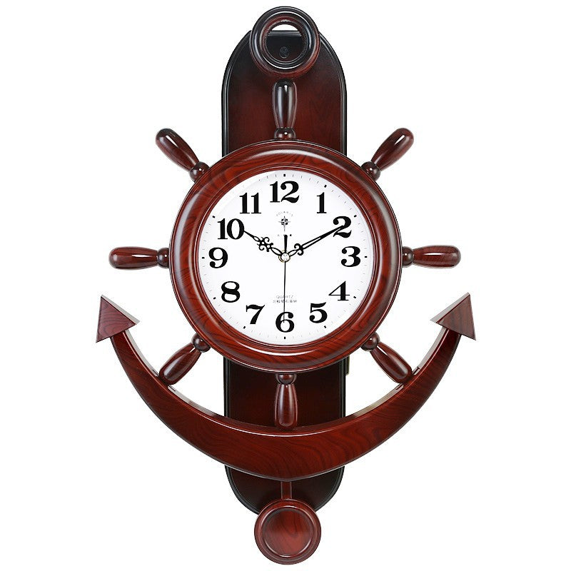 Living Room Mediterranean Rudder Mute Personality Clock