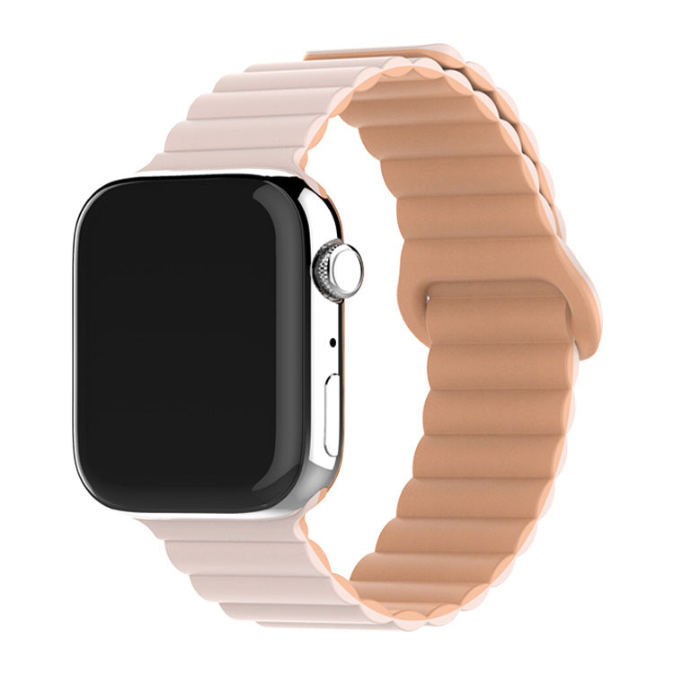 Two-color Silicone Magnetic Back Ring Buckle Watch Band