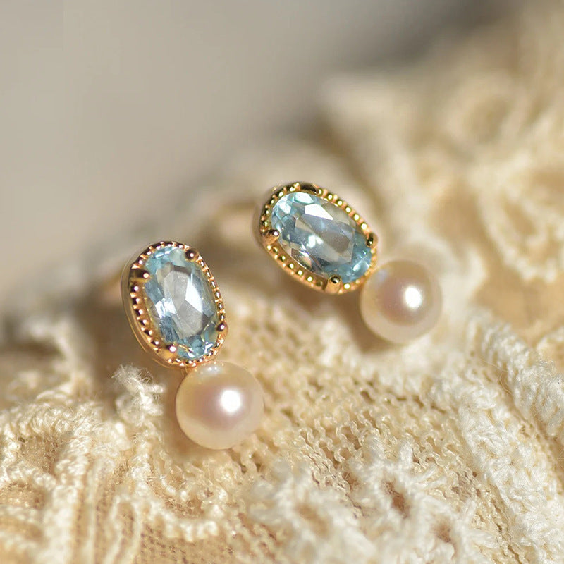 Elegante Ohrstecker für Damen, Perle, filigran