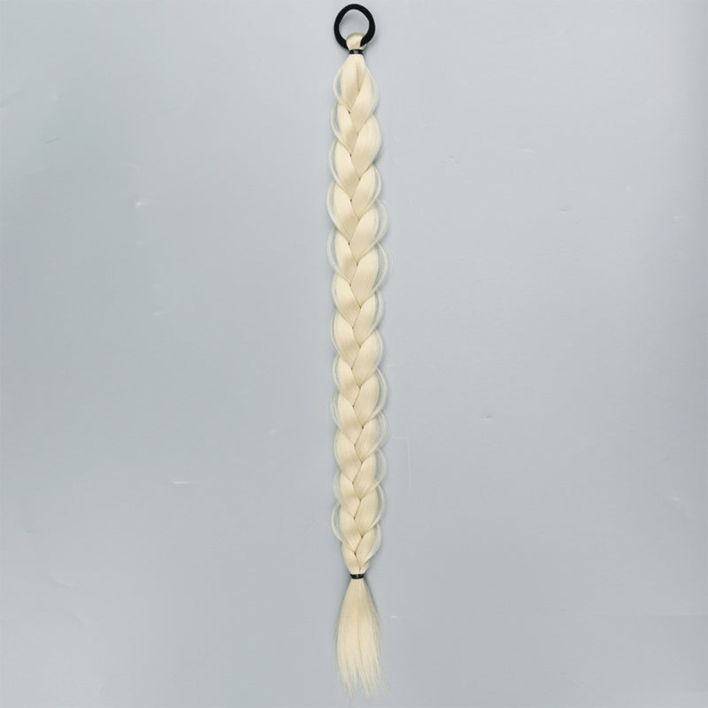 24-Zoll Damen-Flechtzopf Haarring Pferdeschwanz-Streifen Gummiband Pferdeschwanz