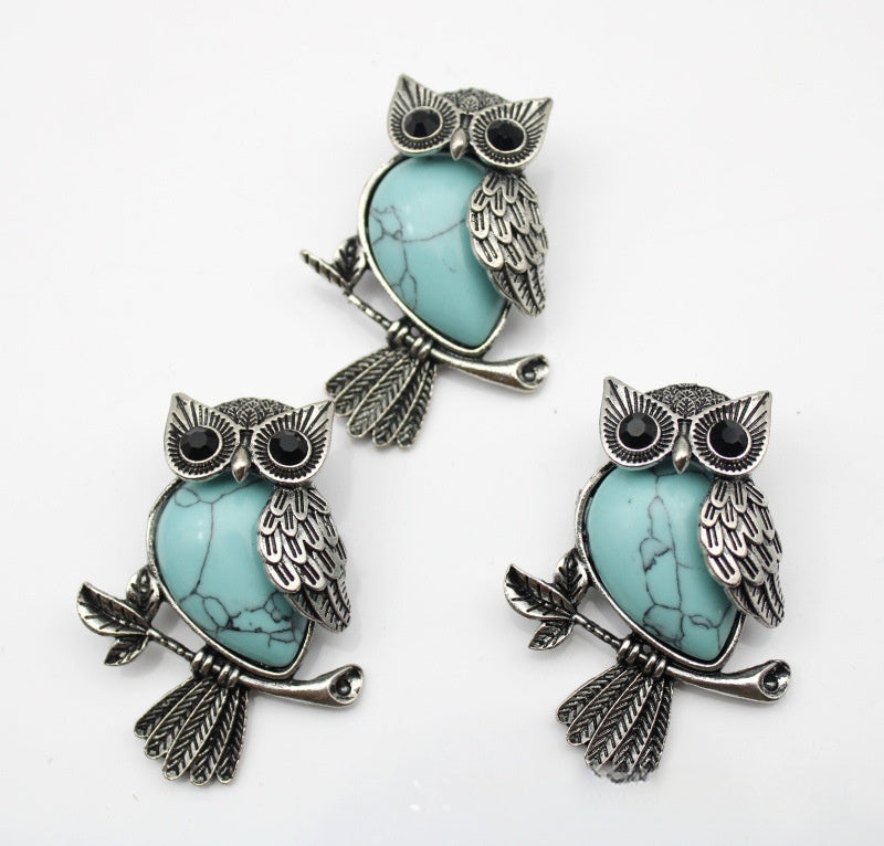 Natural Crystal Vintage Owl Pendant Pendant