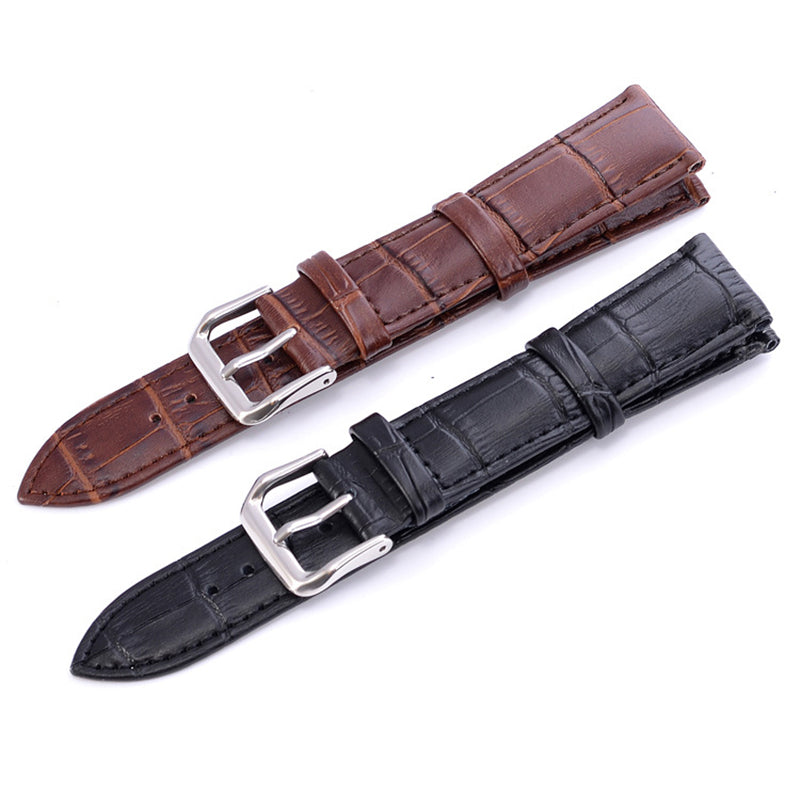 Comfortable Flat Interface Slub Pattern Watch Accessories Leather Strap