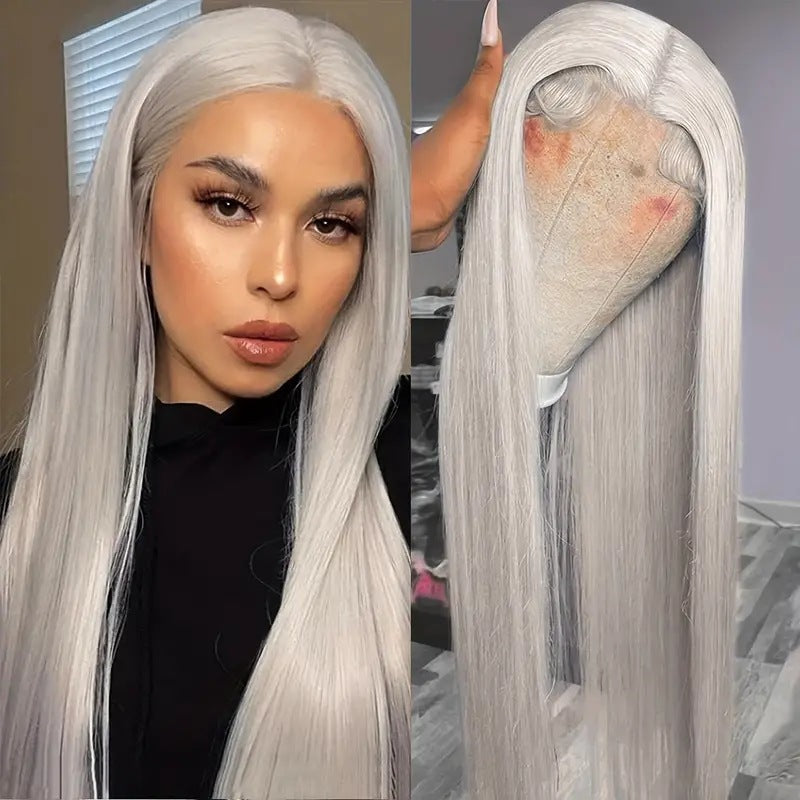Peruca de Cabelo Liso Comprido de Cor Piano com Lace Frontal de Cabeça Inteira