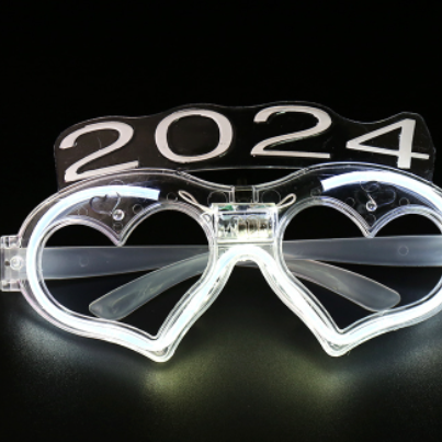 2024LED Cold Light Love Eyes Light Peach Heart Glasses