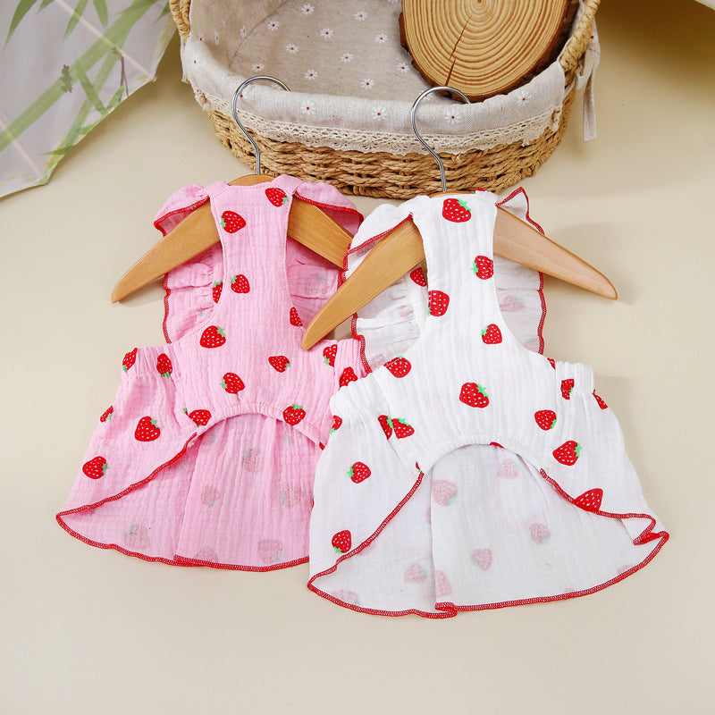Vestido de Princesa Floral para Cão Primavera e Verão