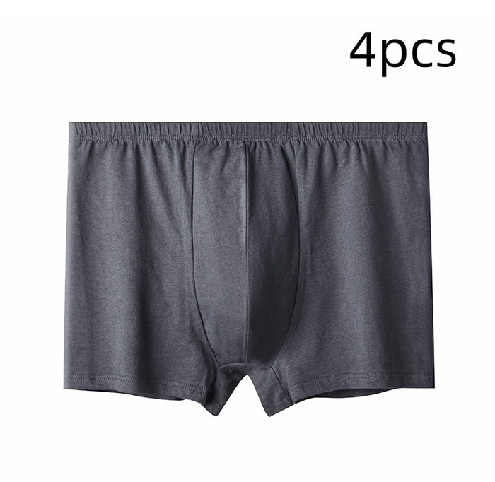 Men's High-waisted Pure Cotton Plus Size Loose Deep-crotch Cotton Breathable Boxer Shorts