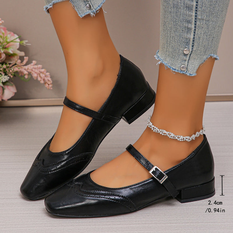 New Style Women's Casual Peep-toe Pumps With A Single Strap Buckle