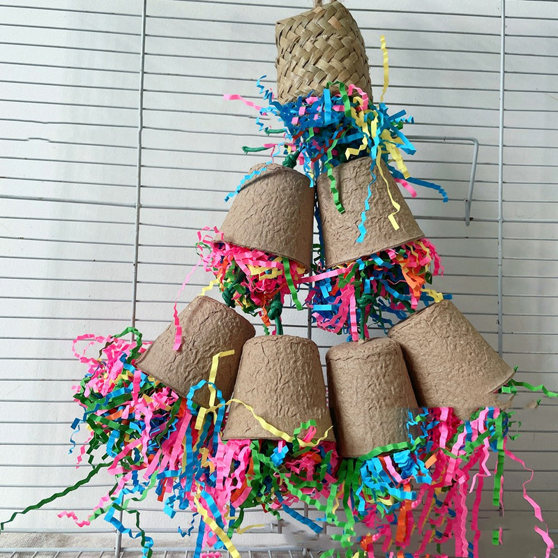 Parrot Paper Cup Palm Weaving Gnawing Toy