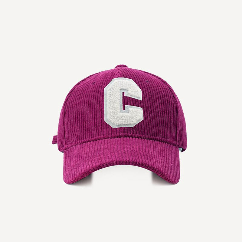 Corduroy Sport C Letter Duck Tongue Hat