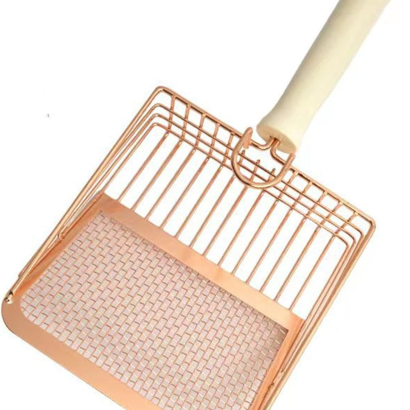 Metal Litter Scoop, Pooper Scooper With Wooden Handle, Cat Litter Deep Scoop, Poop Sifting, Kitten Pooper Lifter For Litter Box Pots With Hook For Litter Box