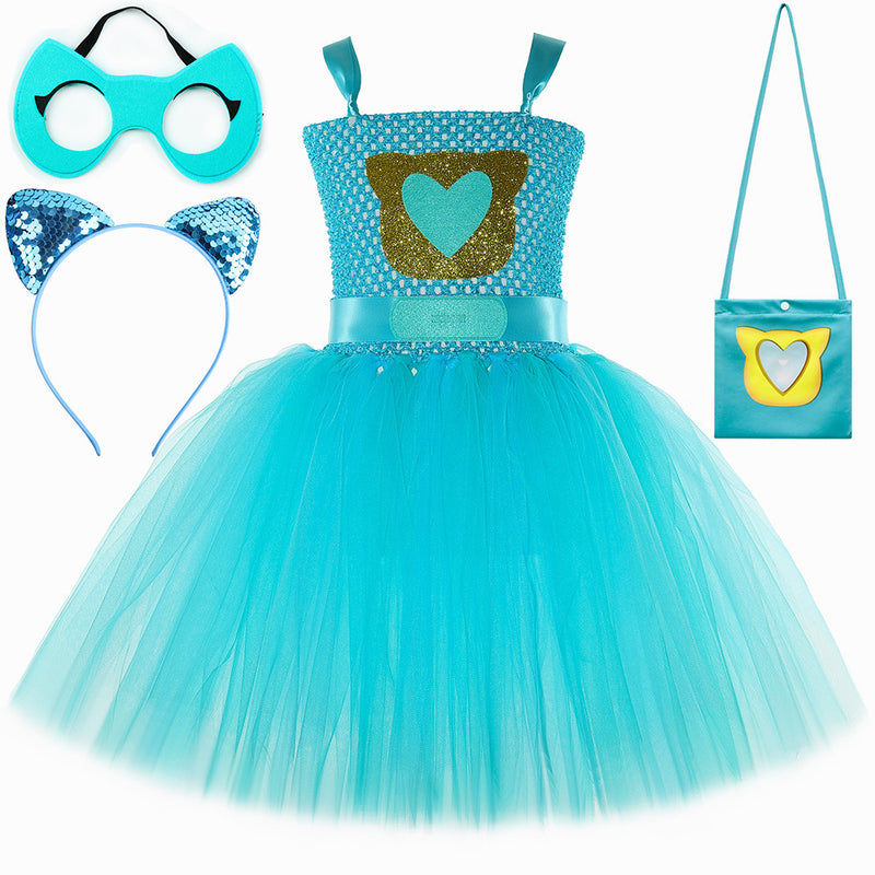 Super Cat Dress Children Cartoon Tulle Skirt Performance Wear