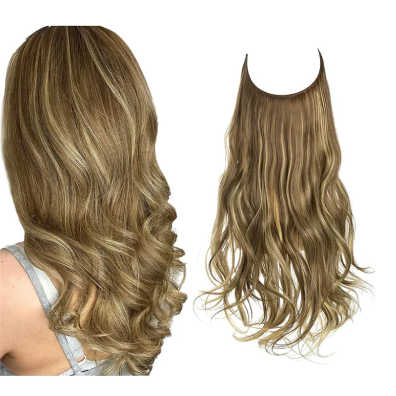 Wig Female Extension Chemical Fiber Long Curly Hair Matte High-temperature Fiber Fishing Thread Wig Set
