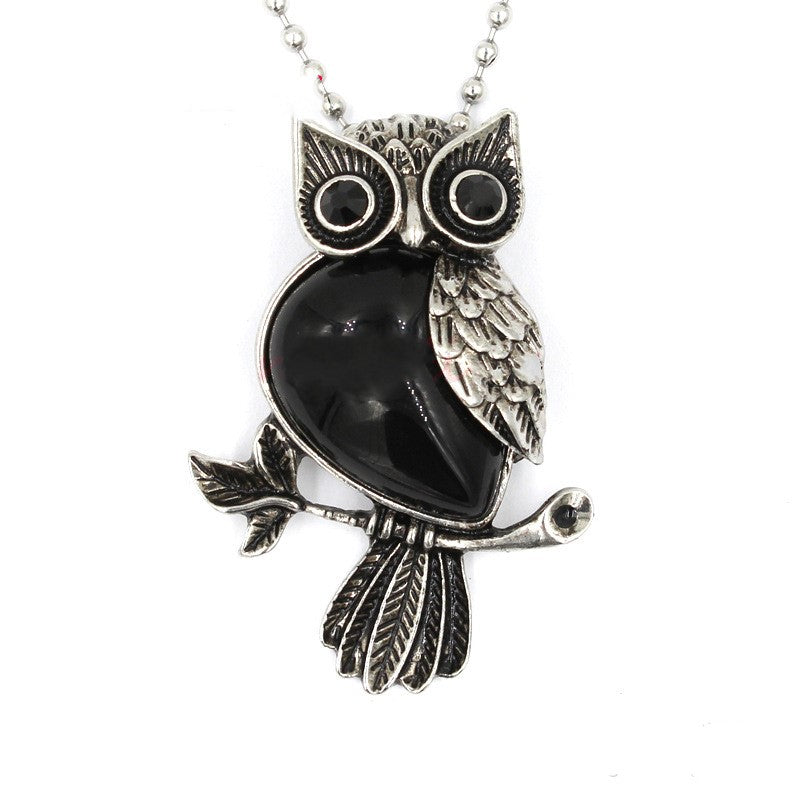 Natural Crystal Vintage Owl Pendant Pendant