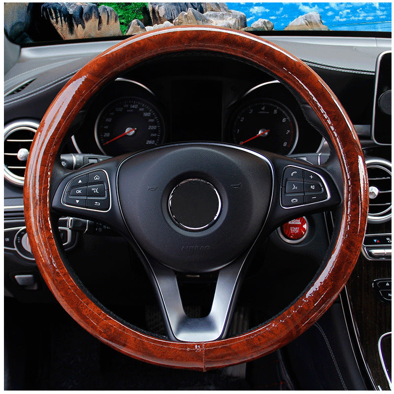 Peach Wood Grain Car Steering Wheel Cover