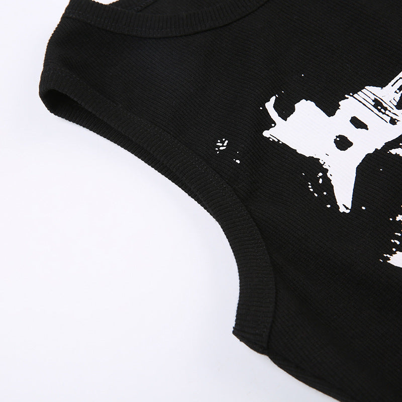 American Guitar Doodle Print Vest