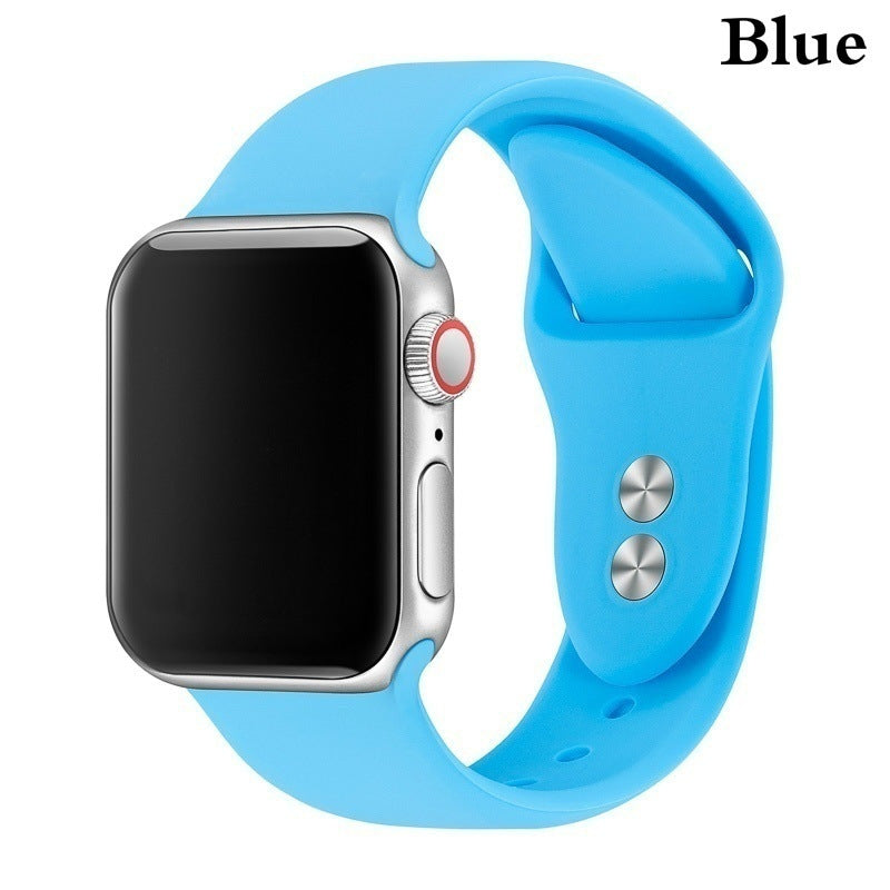 Bracelete de Silicone de Cor Sólida com Fecho de Pinos Duplos para Smartwatch