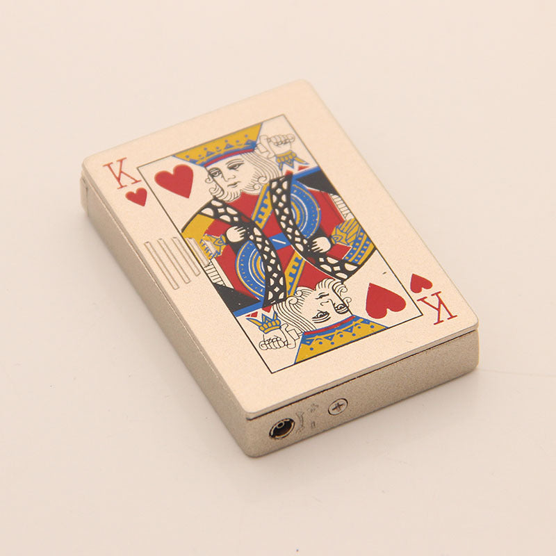 Isqueiro Insuflável Eletrónico À Prova de Vento com Design Criativo de Cartas de Jogar