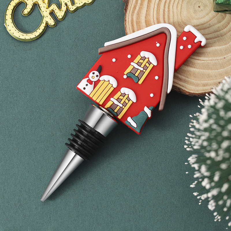 Rolha para garrafas de vinho com motivo de árvore de Natal para festas